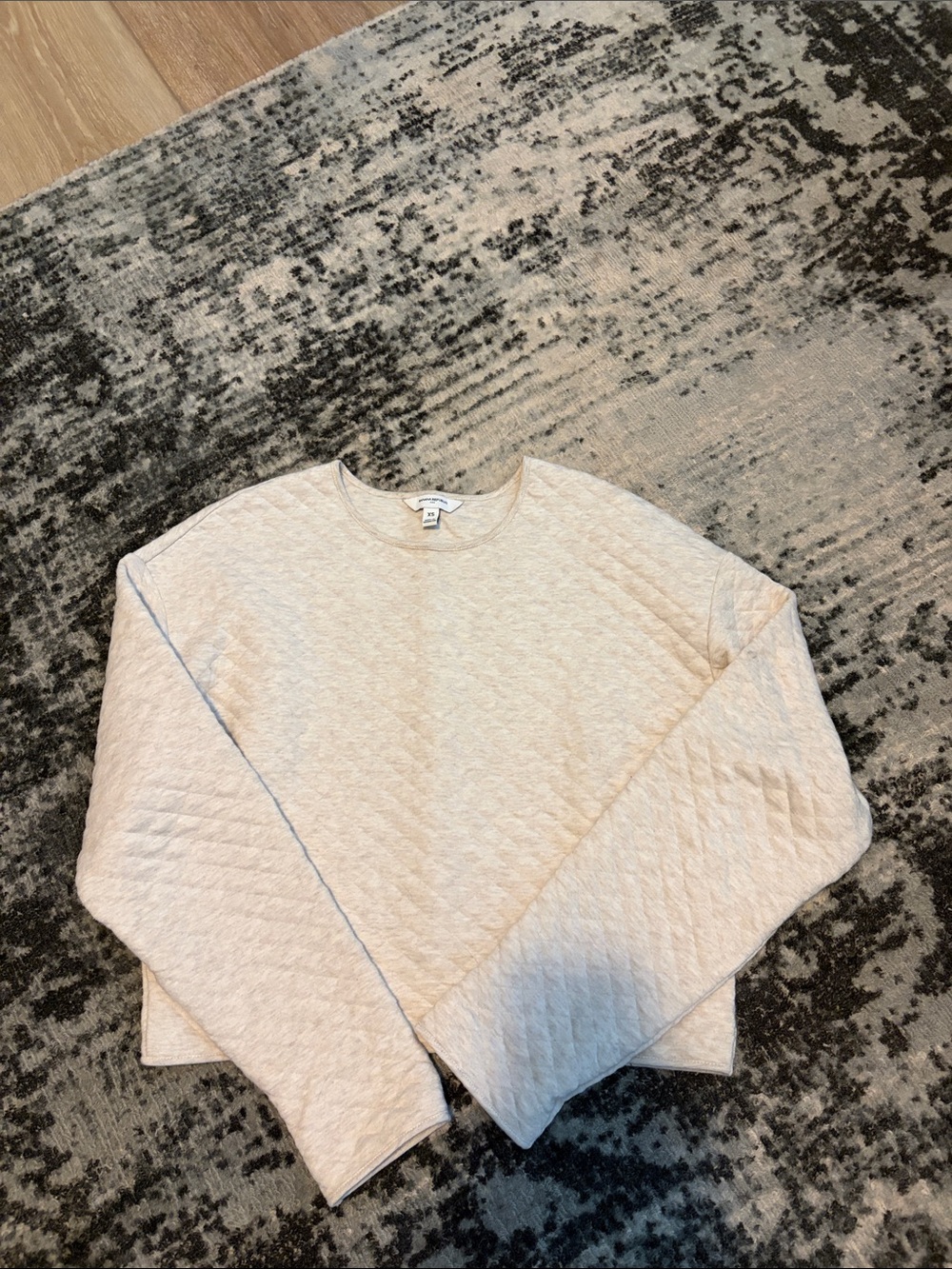 Women’s Quilted Crewneck Top in Cream
